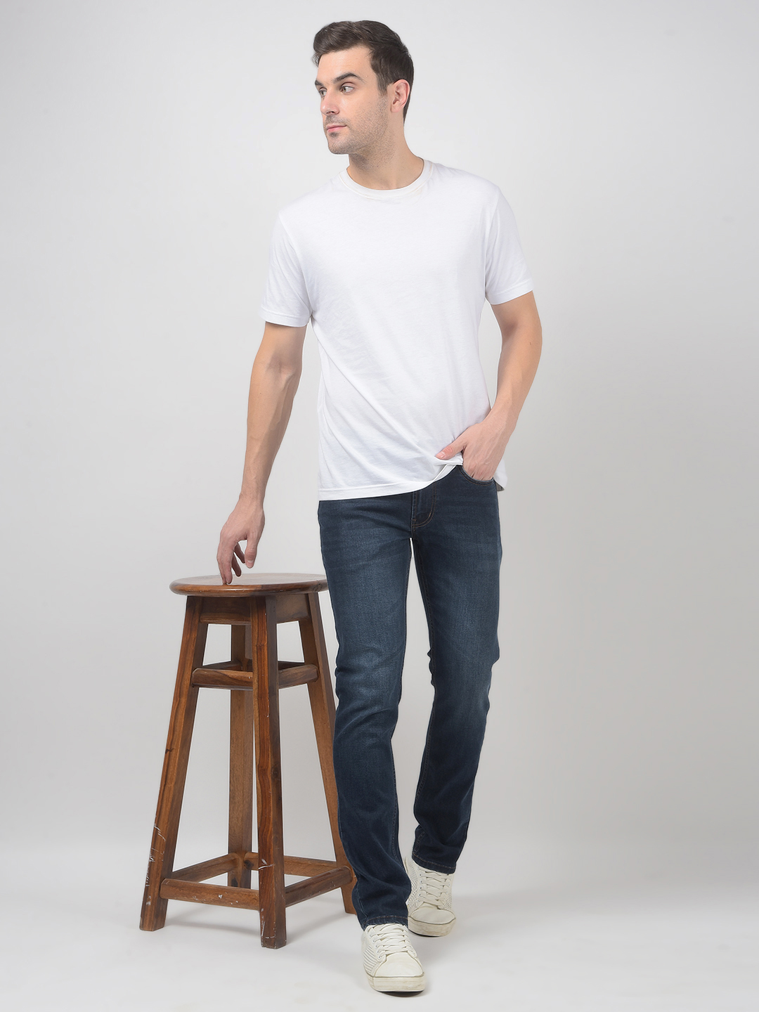 Numero Uno Men Solid Dark Blue Jeans